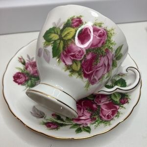 Tuscan/Royal Tuscan MOSS ROSE Cup & Saucer Set C9612 Bone China GREAT CONDITION